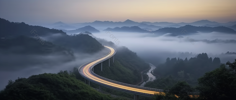 黎明前的周家山大桥实拍背景,高清,摄影图,摄影图片,图片大全,摄影图免费下载